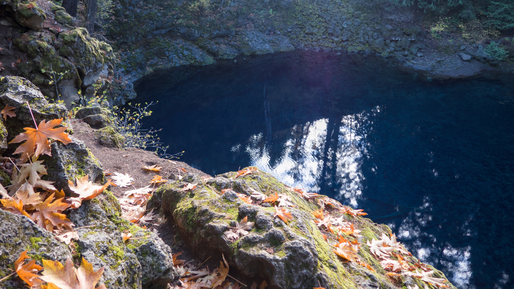 reflecting pool in the rocks