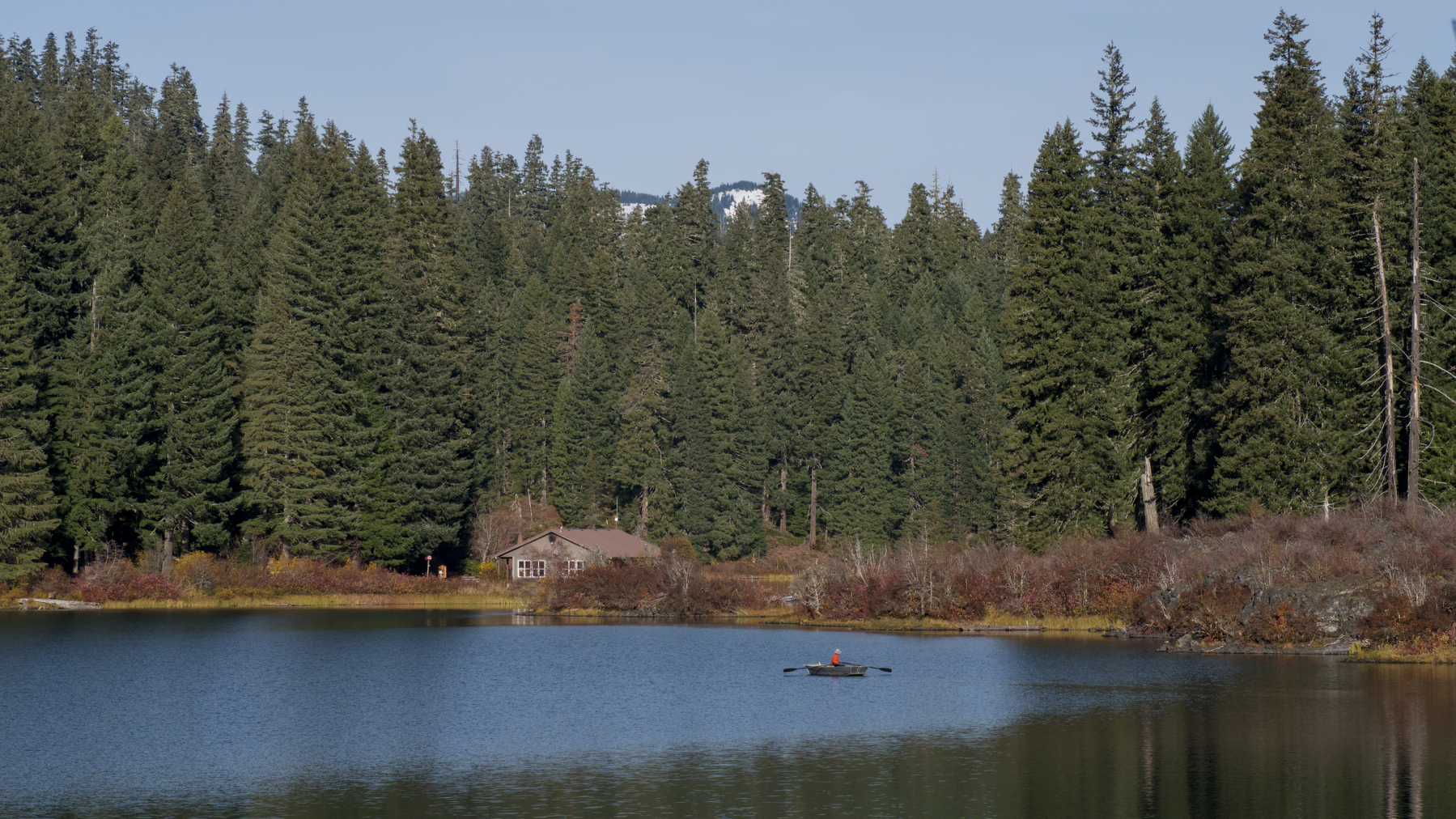 rowboat on a lake
