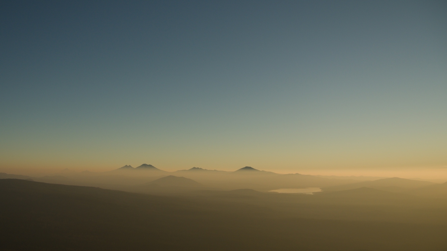 distant mountains in the morning haze