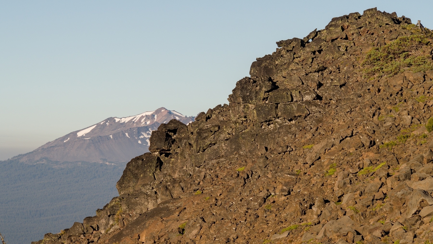 a mountain in the distance