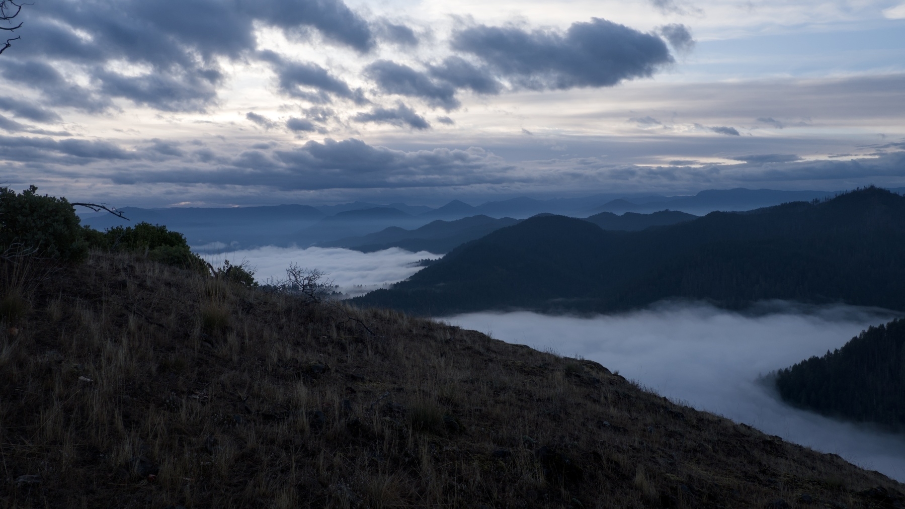 mountains and clouds