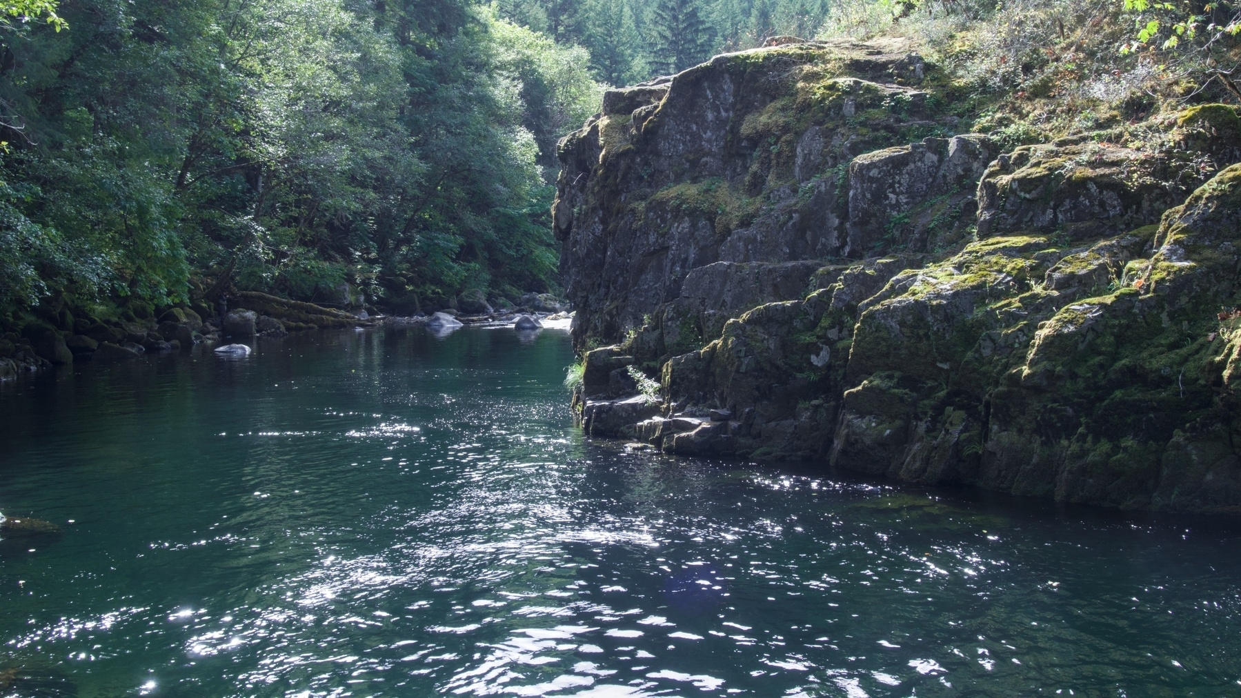 River with small cliff