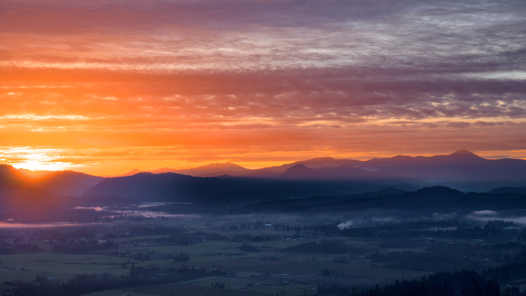 sunrise over mountains