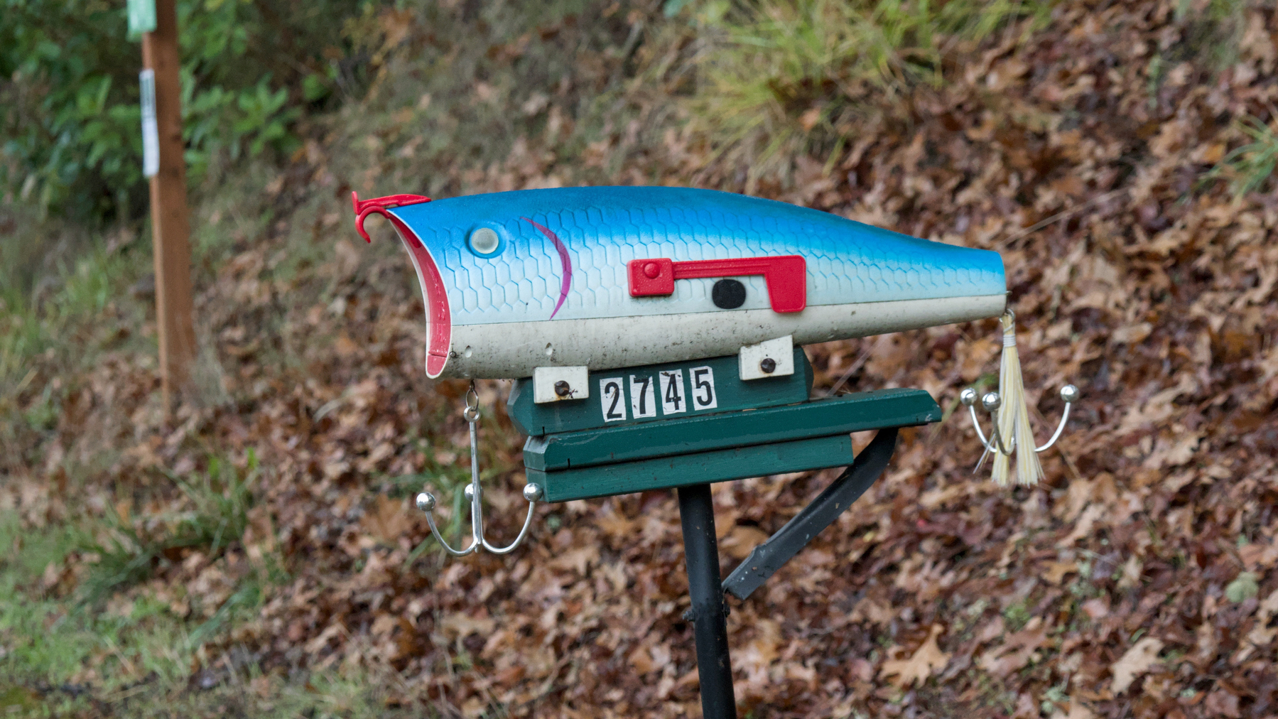 mailbox shaped like a fishing lure