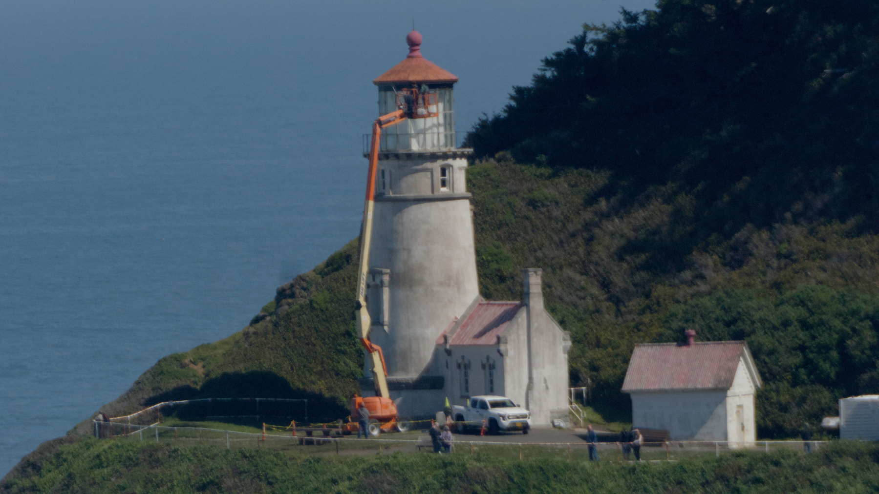 maintenance work at Heceta Head lighthouse
