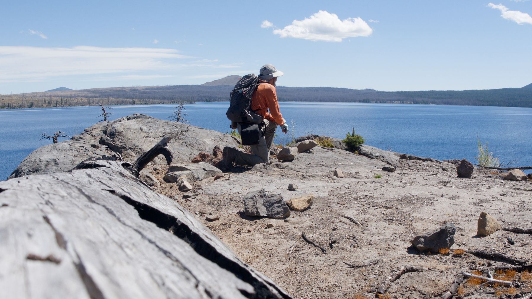 the photographer looking out over Waldo Lake