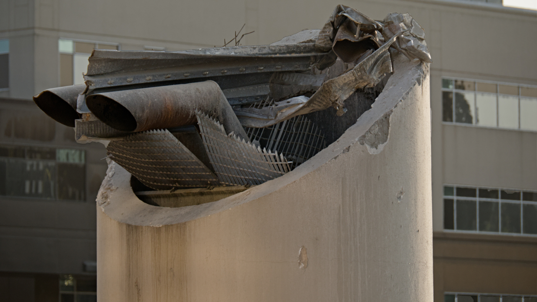 concrete and metal piping