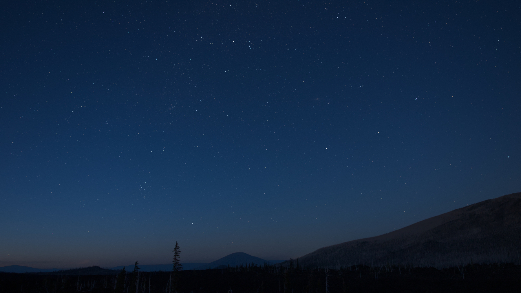 stars coming out over the lava fields