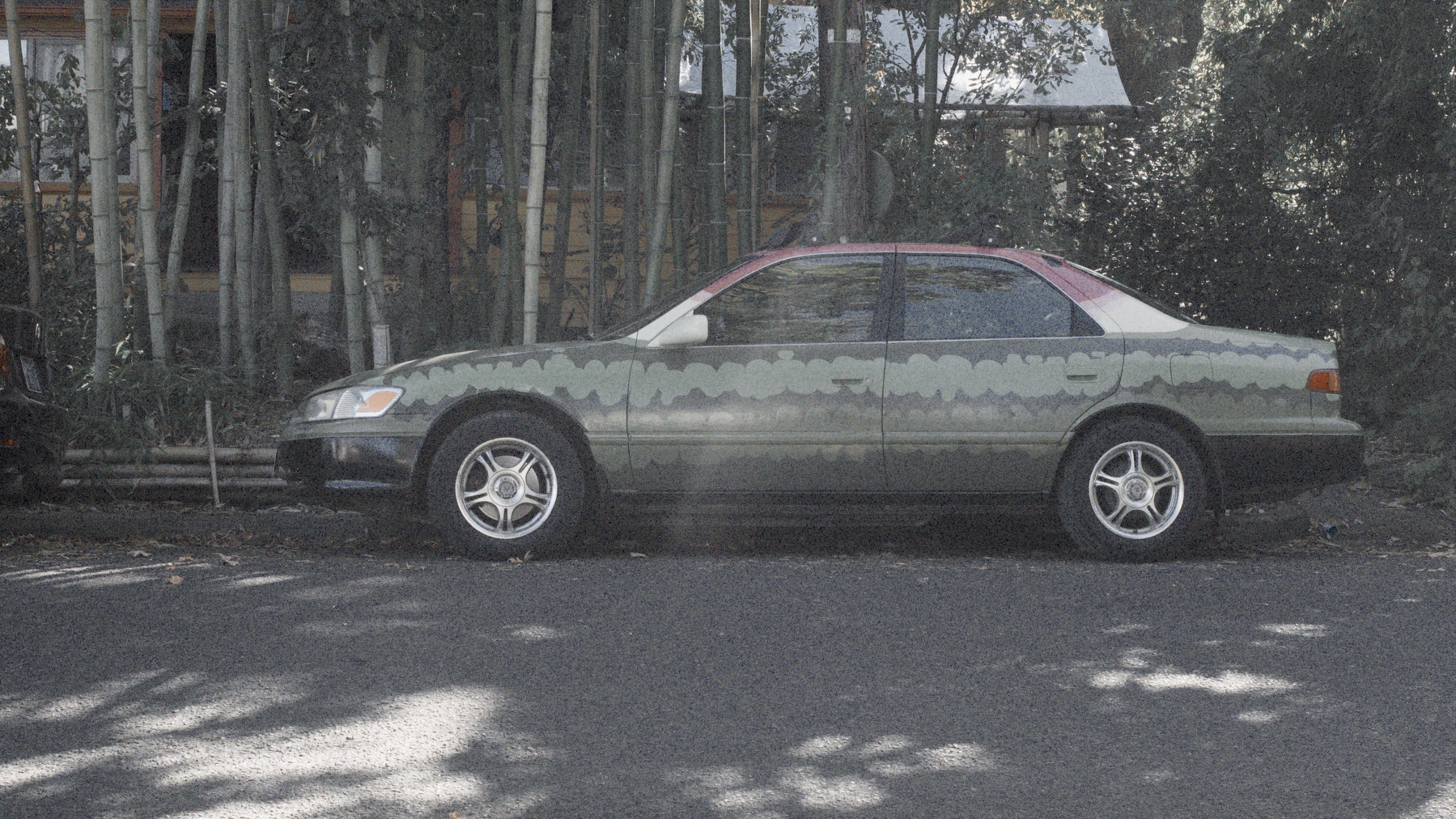 sedan painted to resemble a watermelon