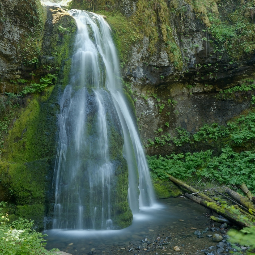 a waterfall in the woods