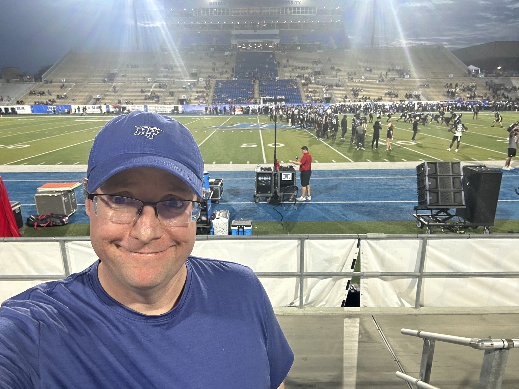 Photo of the author pregame for a Middle Tennessee State football game