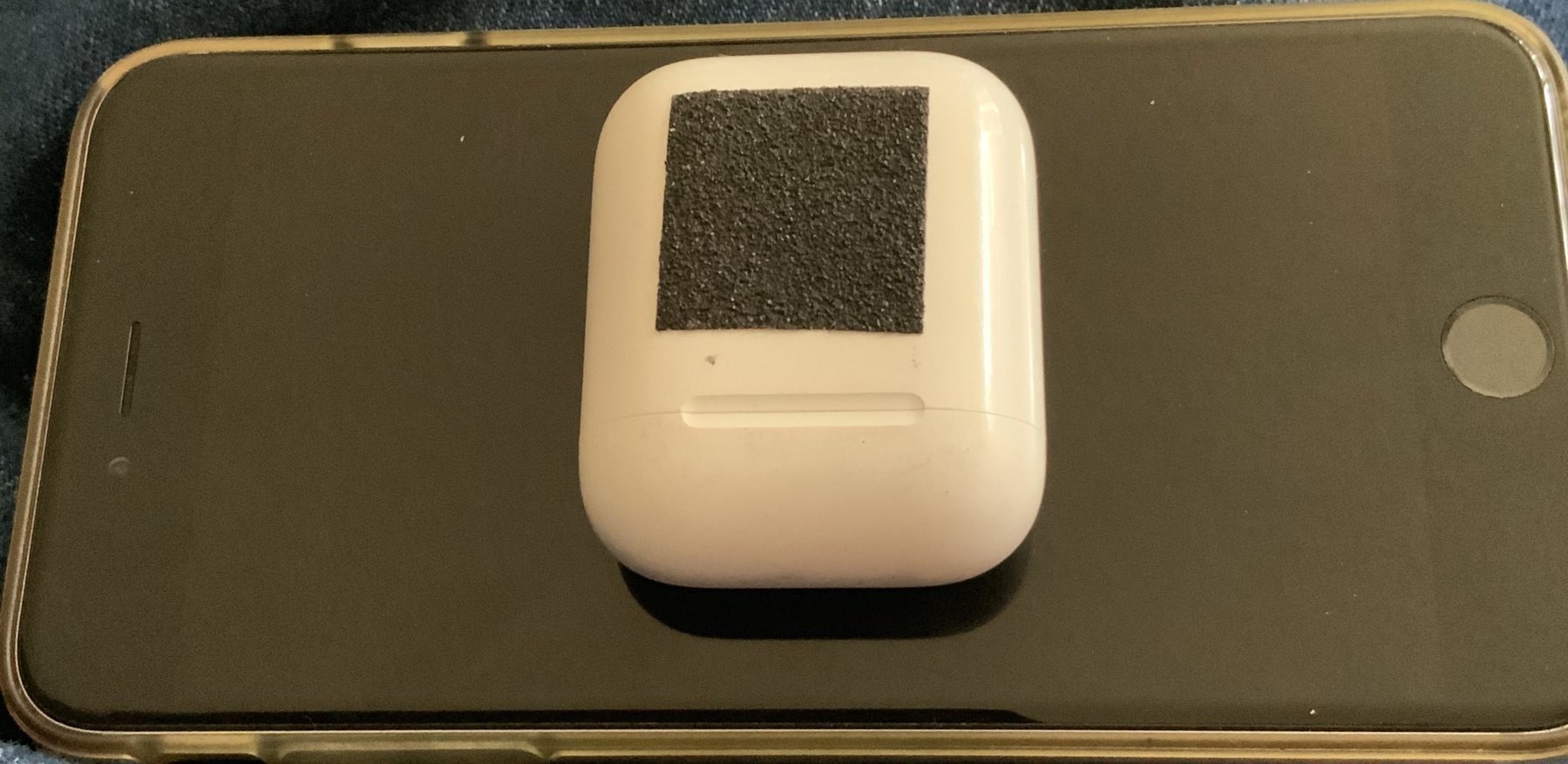 Stair edge nonslip tape on Airpods case