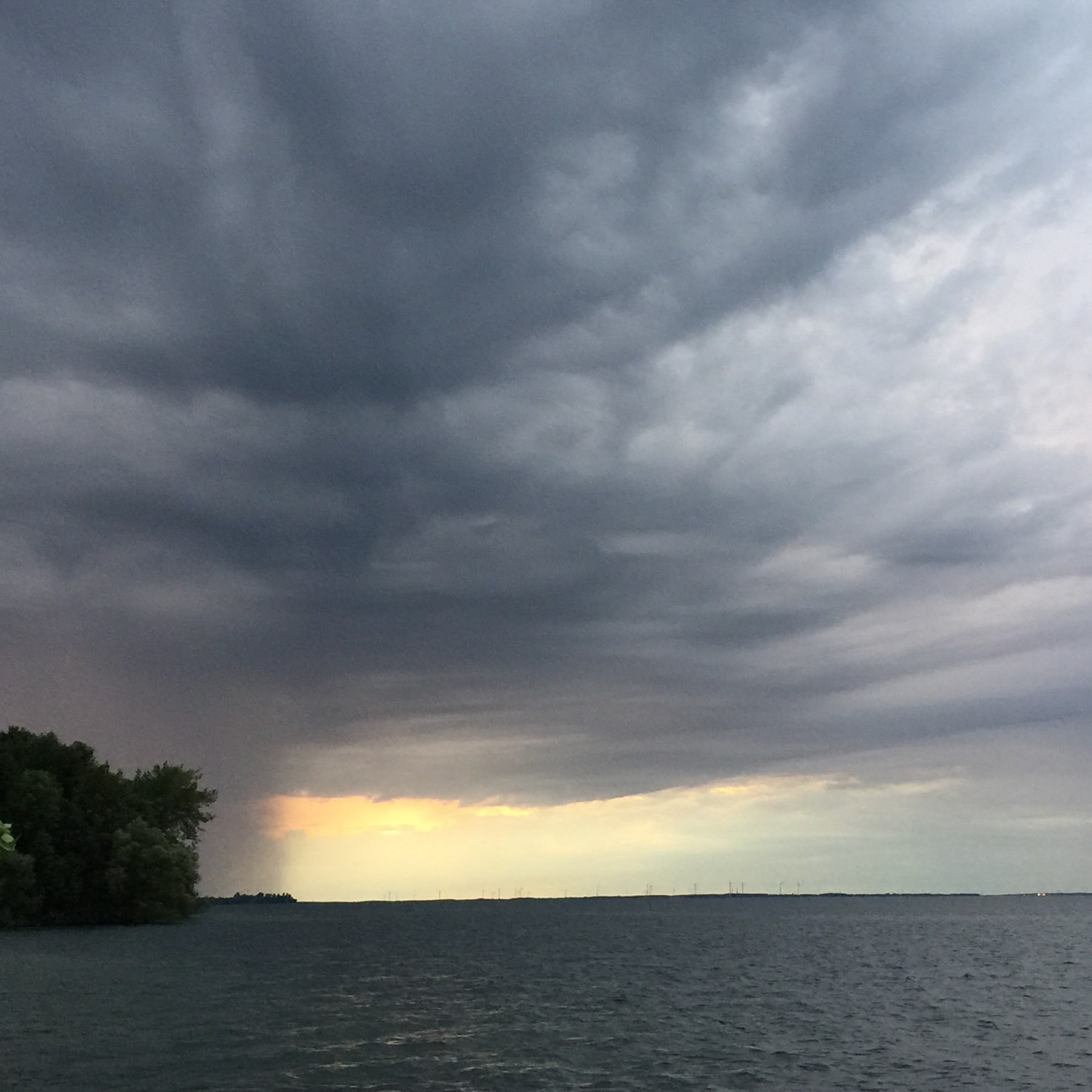 Rain in the distance over Lake Ontario