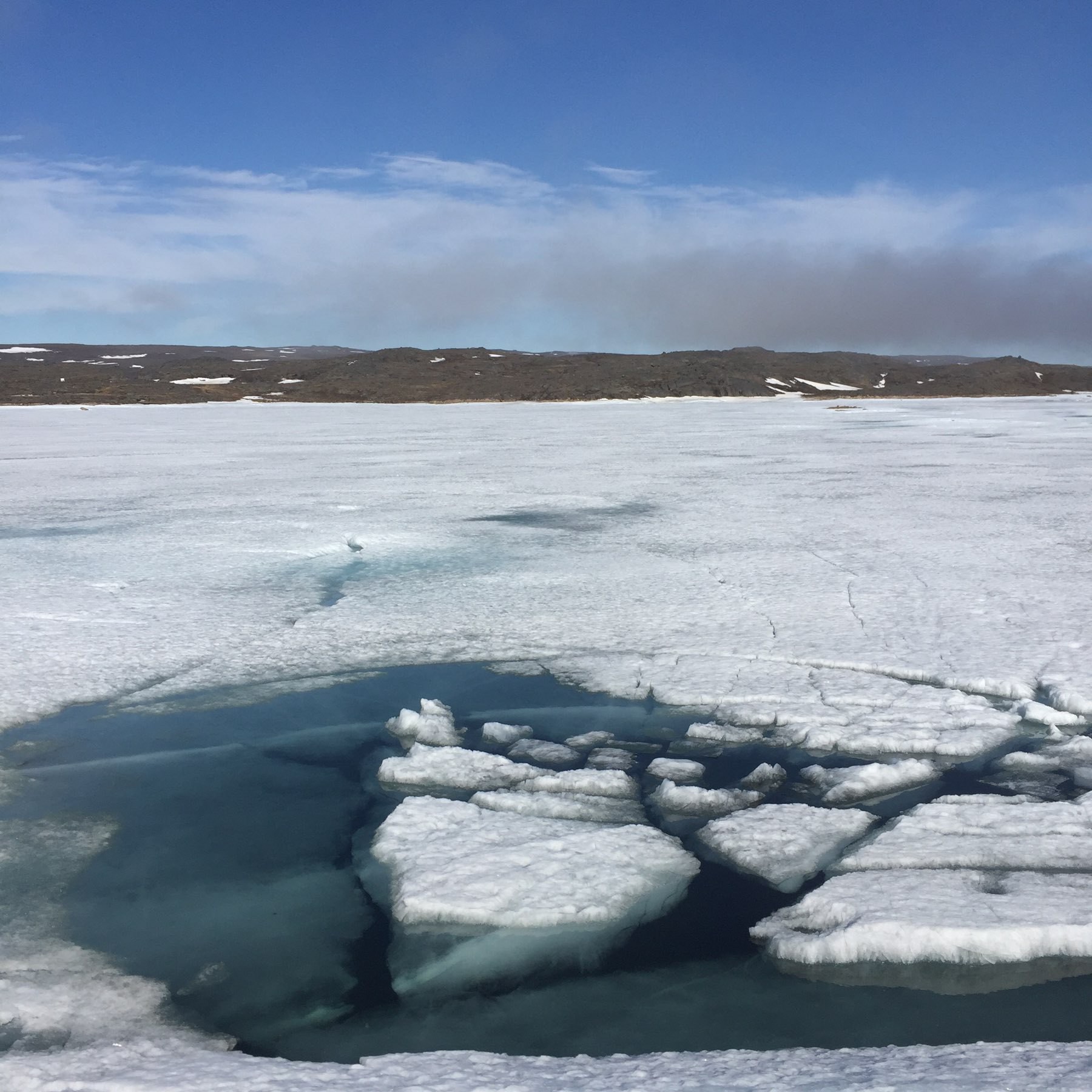 melting lake ice, June 2019