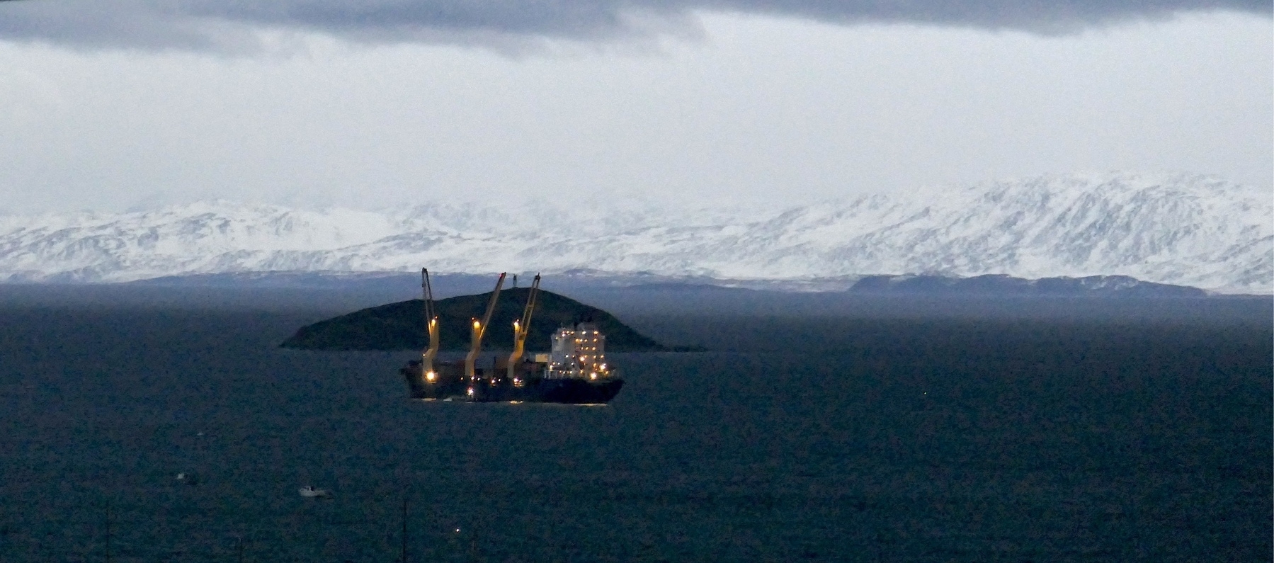 Sealift ship in Frobisher Bay