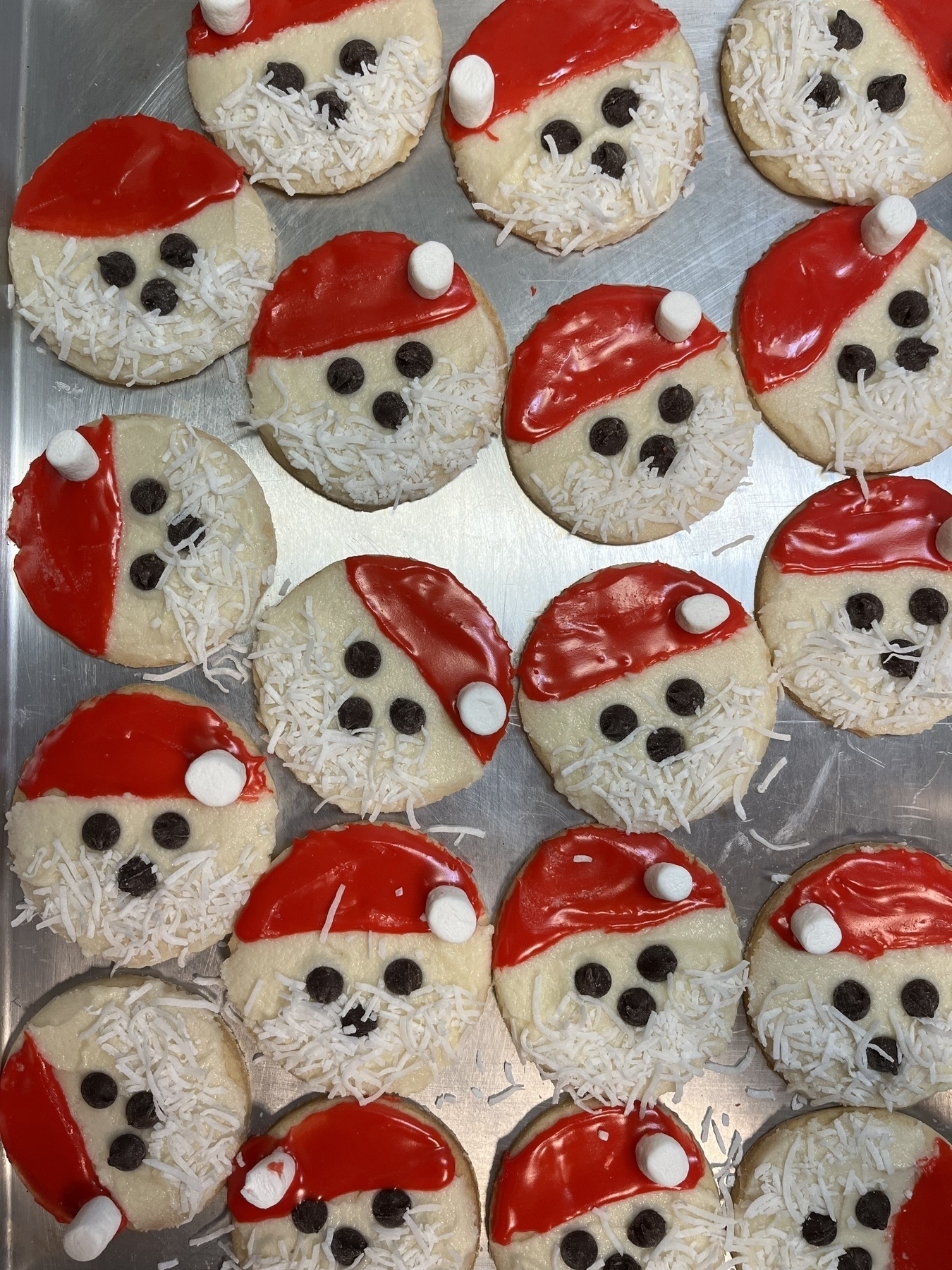 Santa head sugar cookies