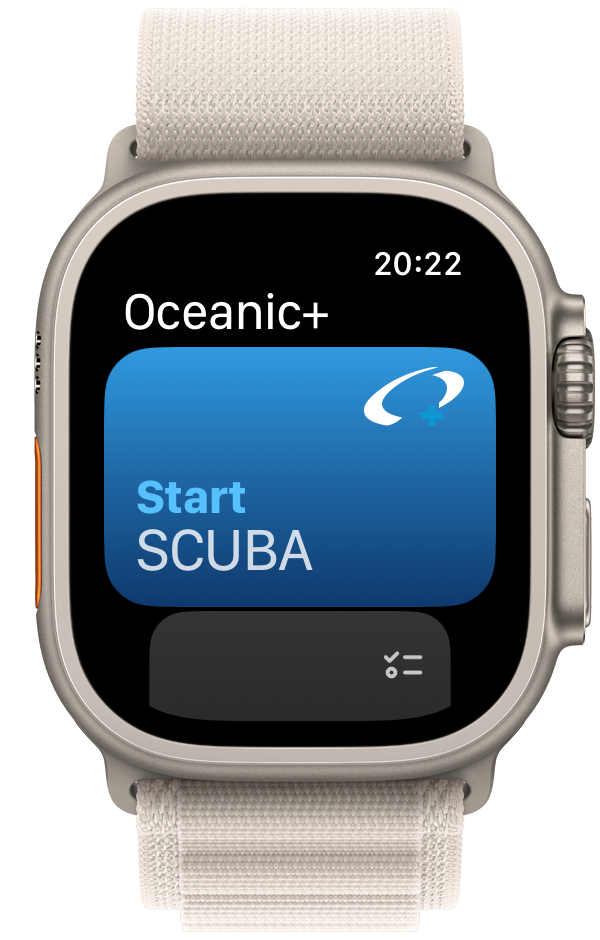 screenshot of Oceanic+ app on an Apple Watch