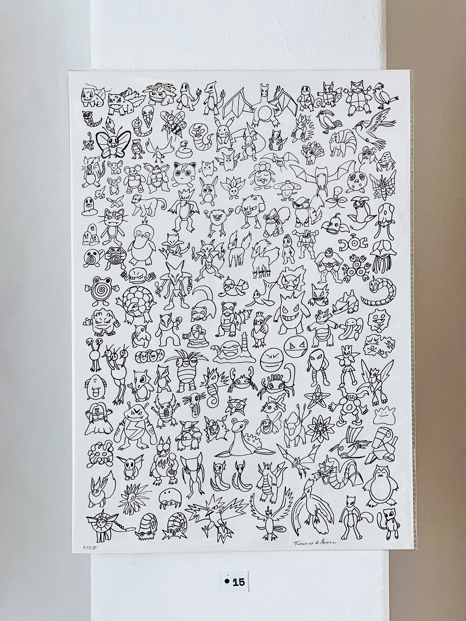 A sheet of paper with a ton of small drawings