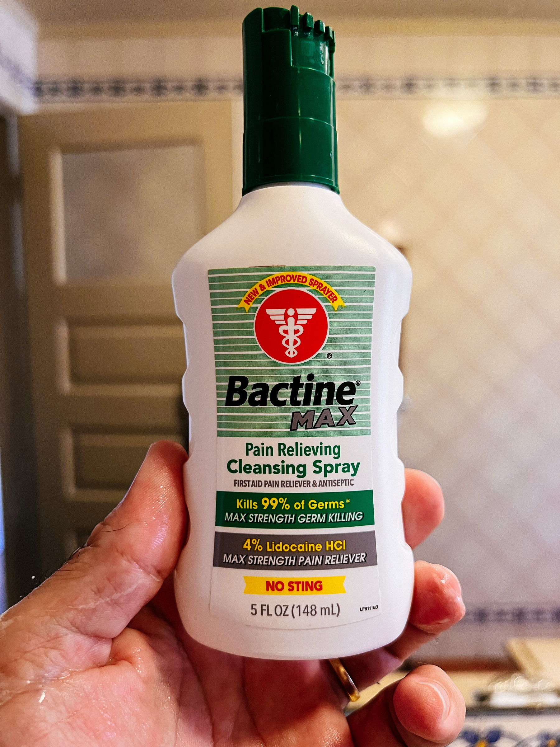 a bottle of Bactine Max