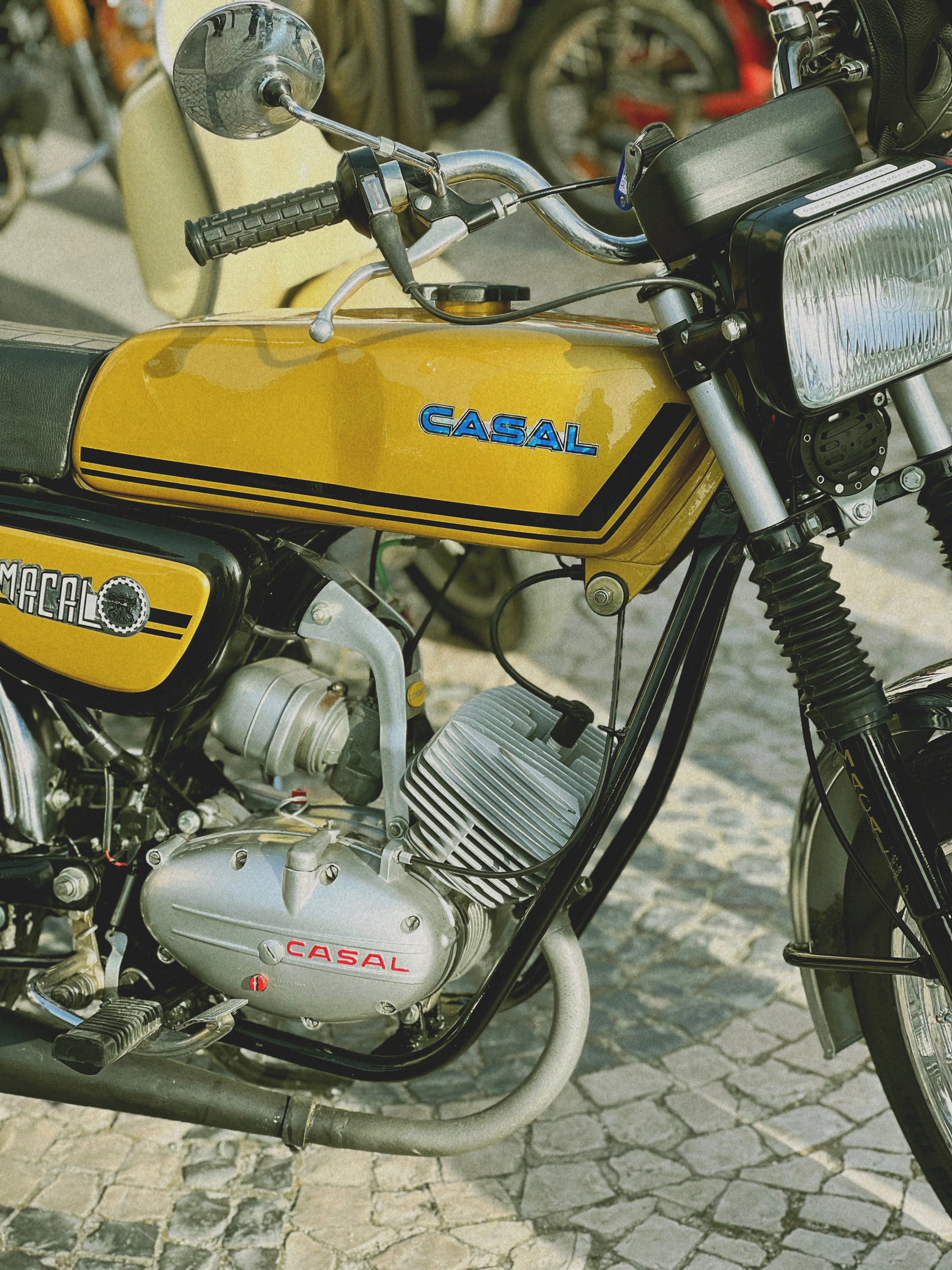 A classic CASAL motorcycle. Gold. 