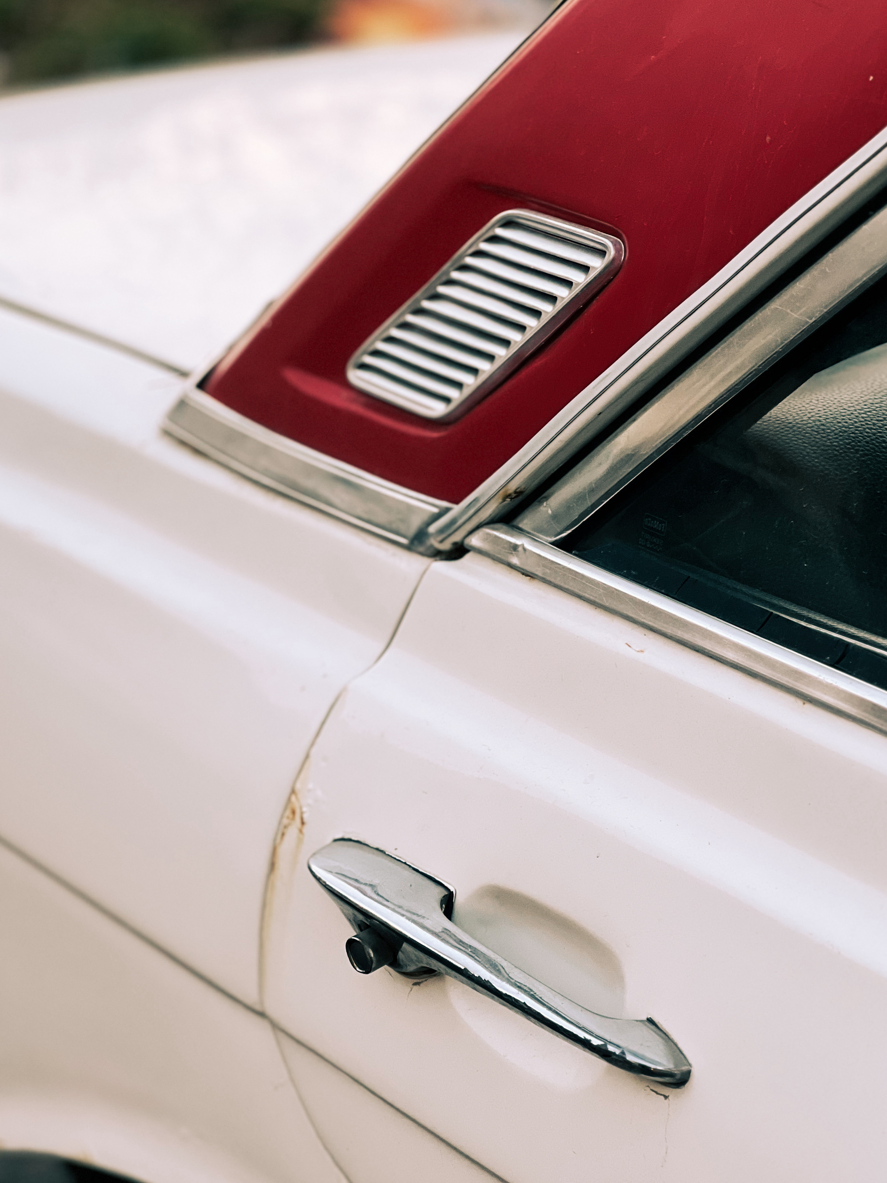 Detail of a vintage car.