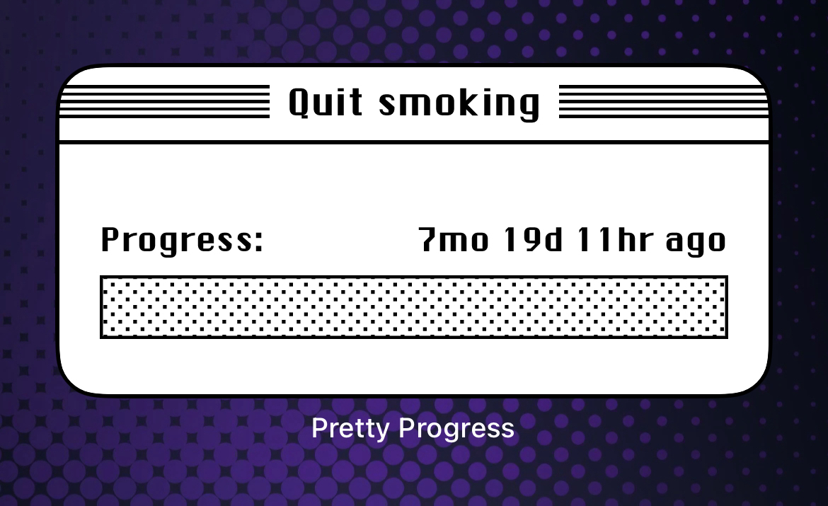 An iOS widget counting smoke free time.