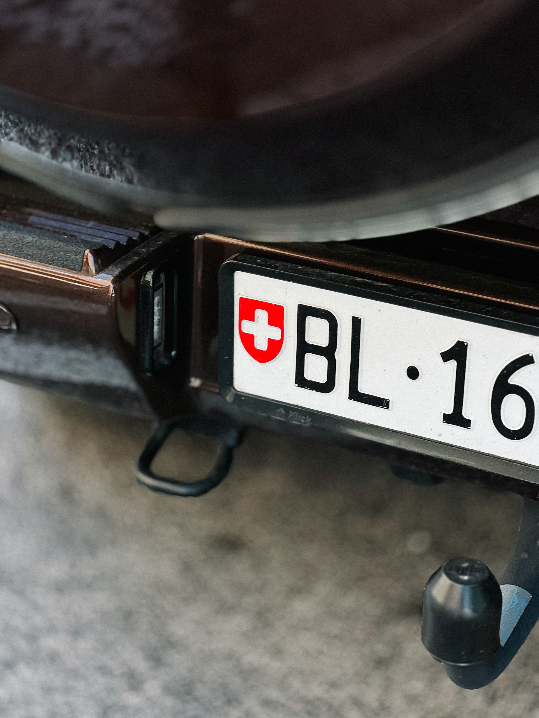 Partial Swiss license plate.