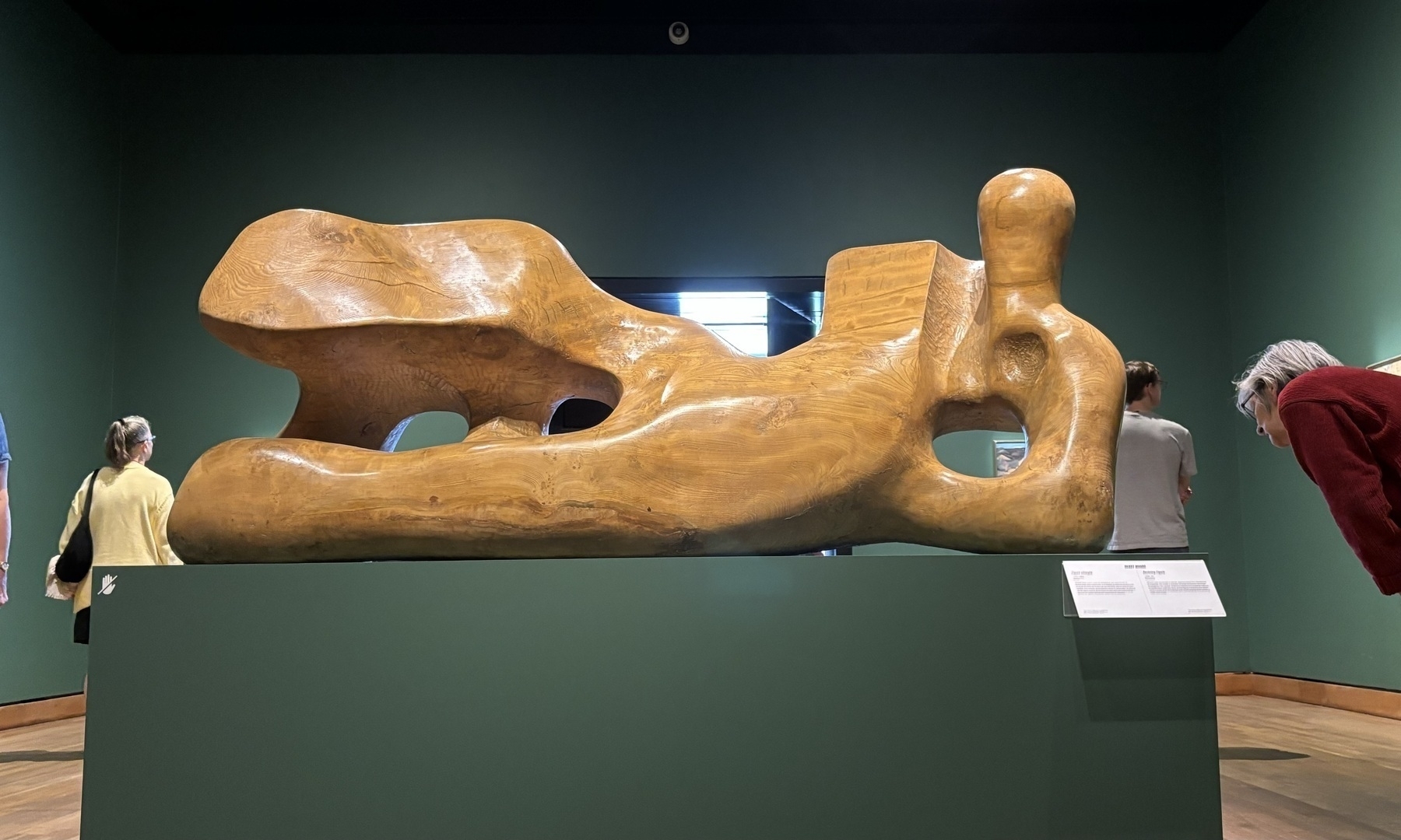 wooden sculpture by Henry Moore: reclining figure