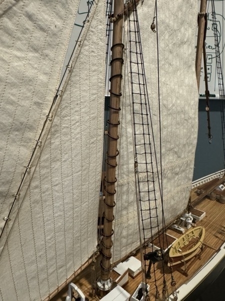 The foresail of the Bluenose model ship