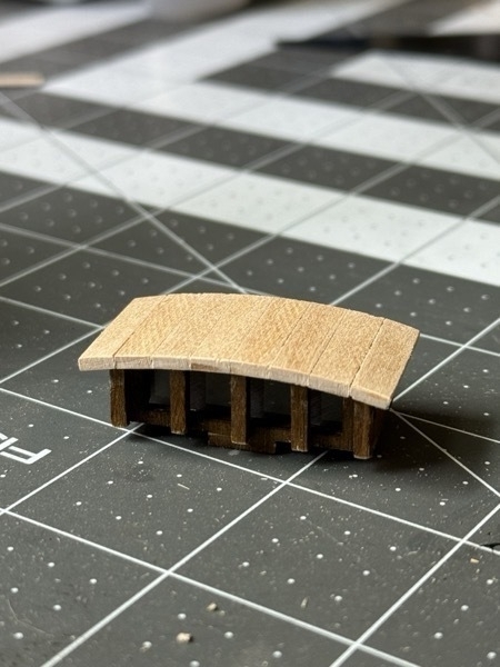 Small deck house with roof that goes on one of the upper decks of the flying dutchman model ship