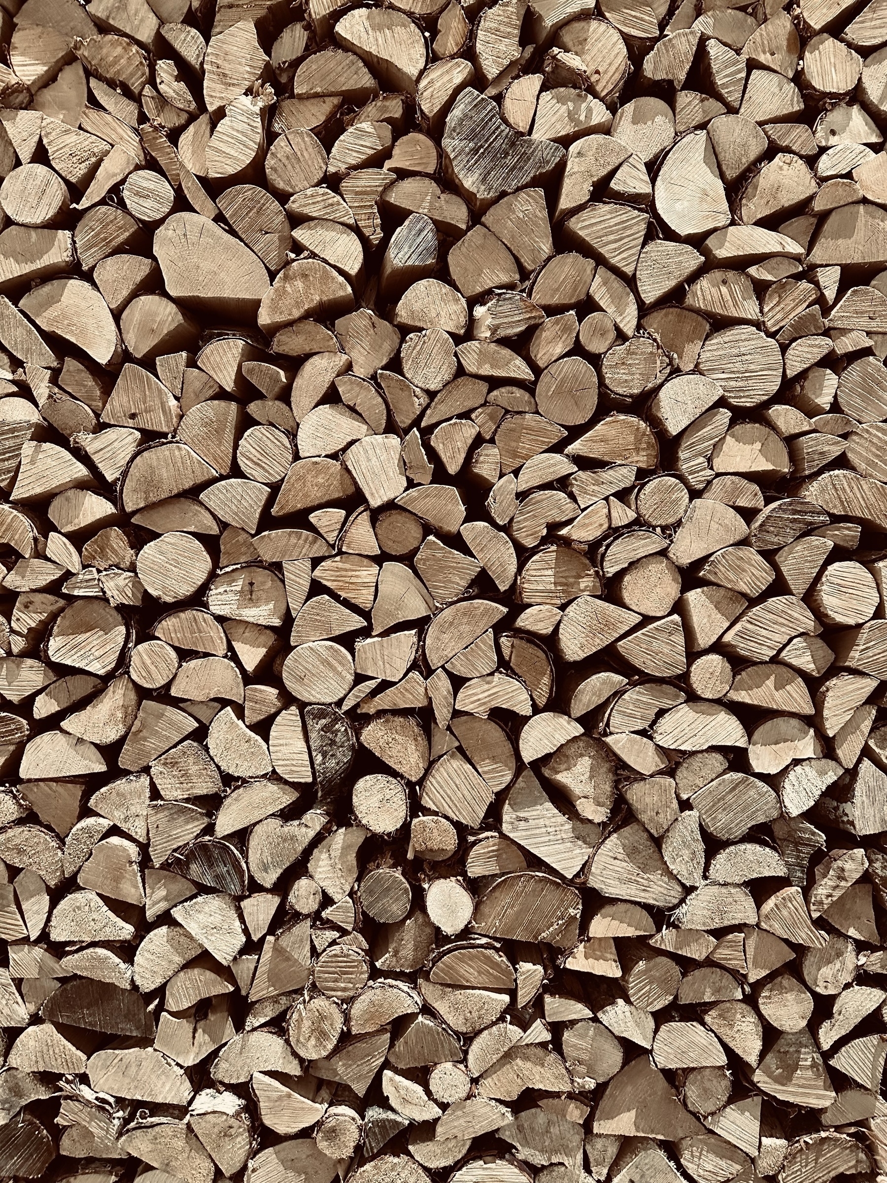 A big pile of chopped wood.