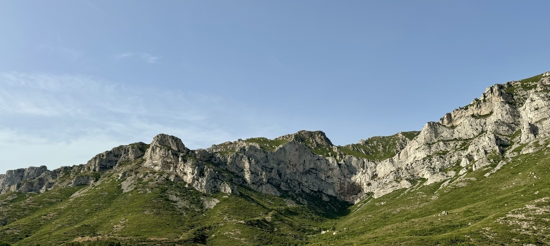 Limestone cliffs in the Calanques National Park.