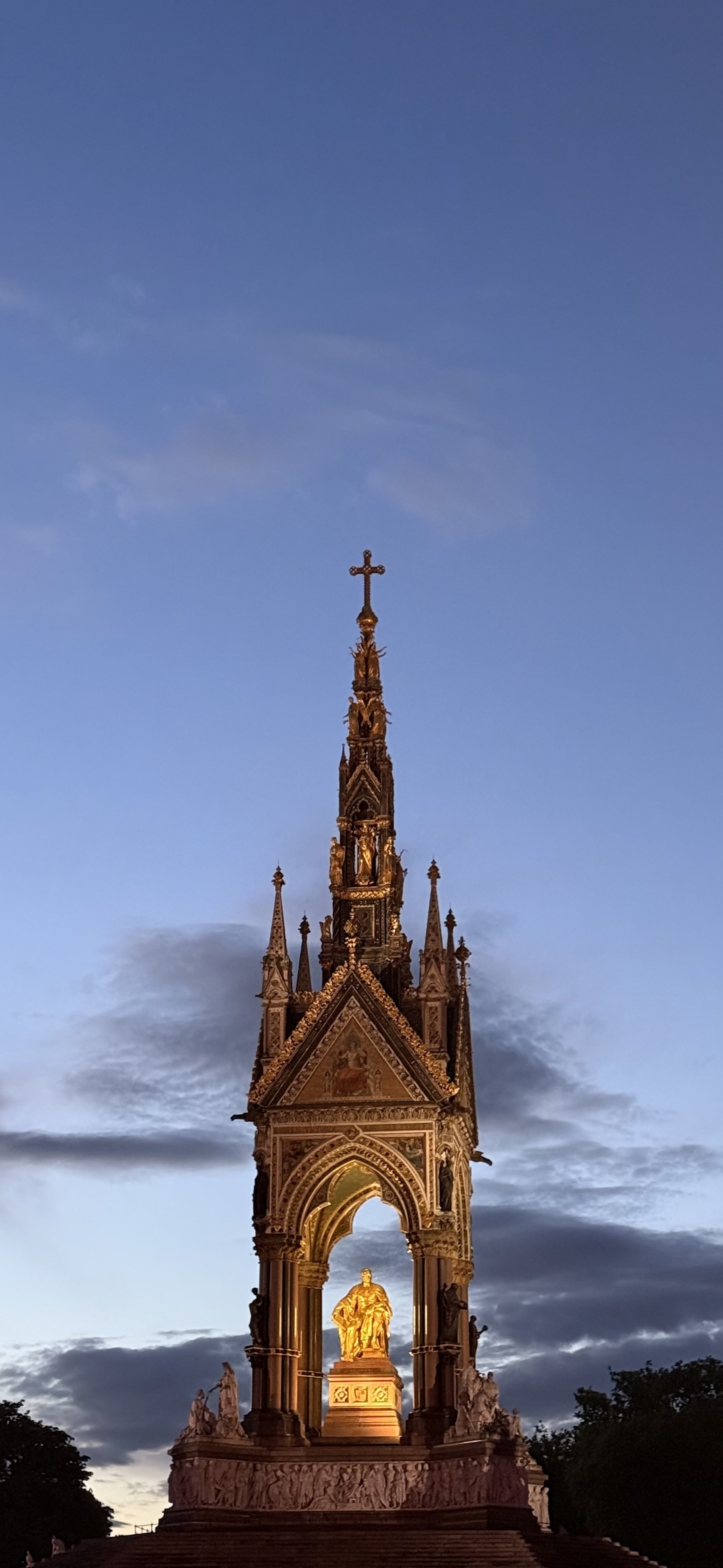The Albert memorial at dusk.