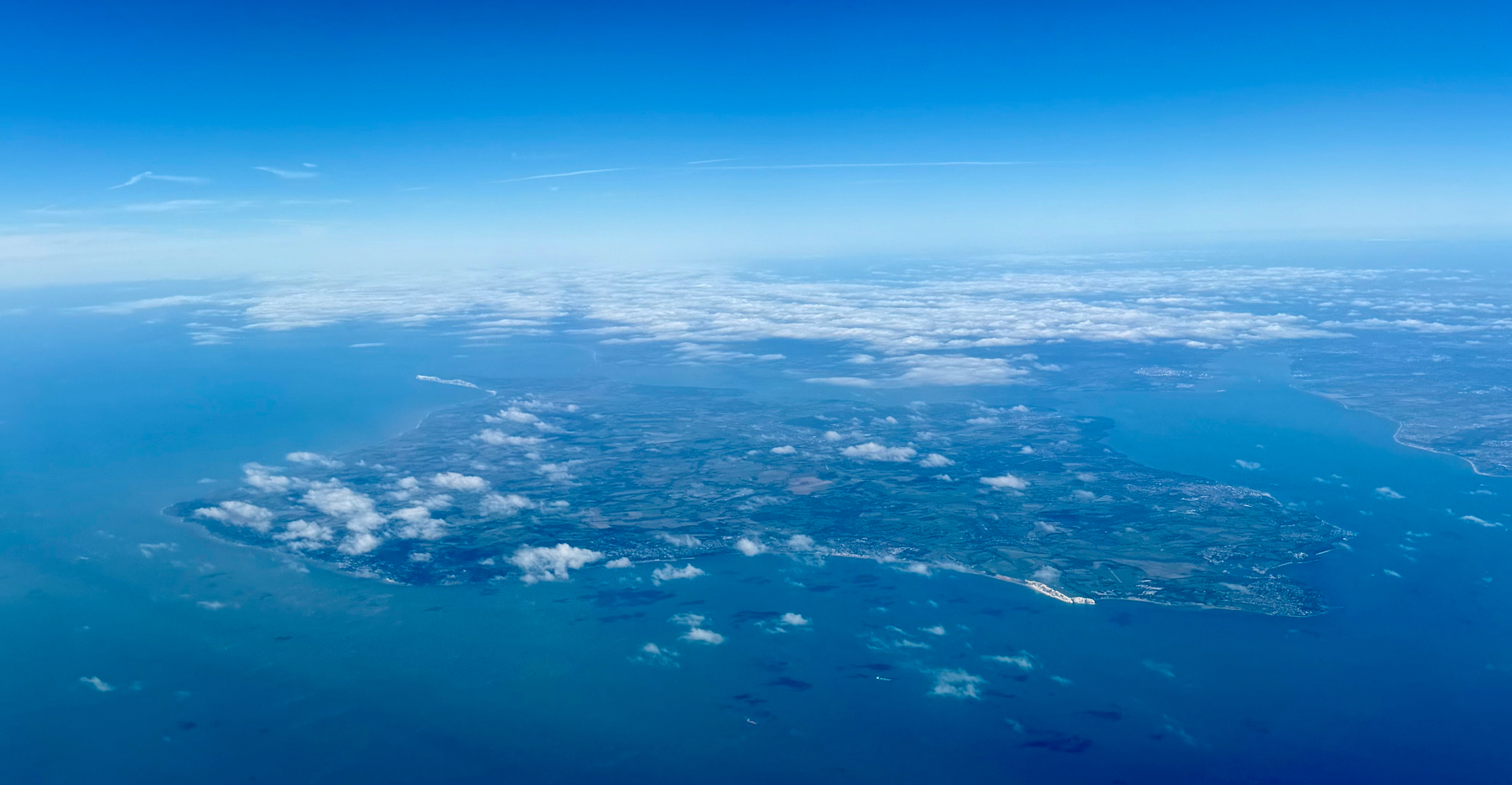 The Isle of Wight seen from the air.