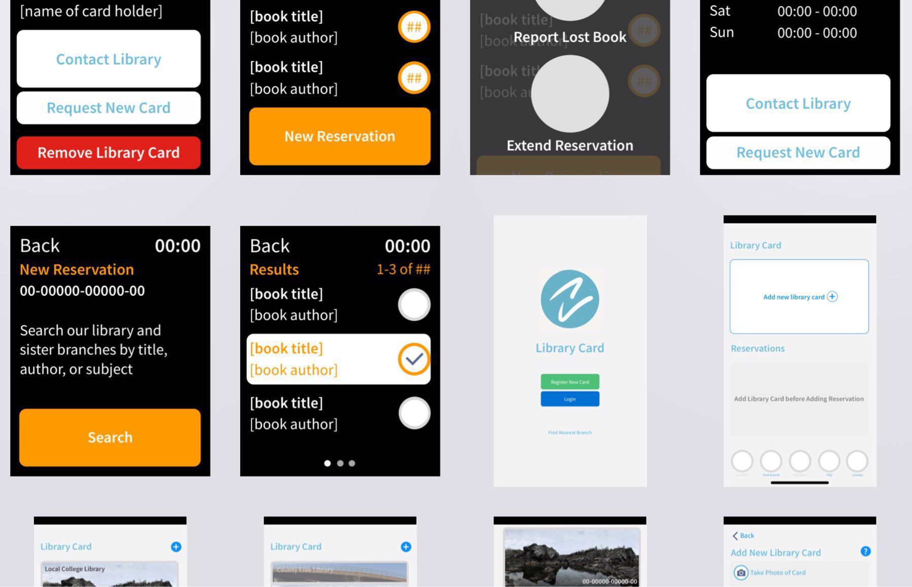 Concept: Library Card Watch App (iteration) via Adobe Comp CC for iPad
