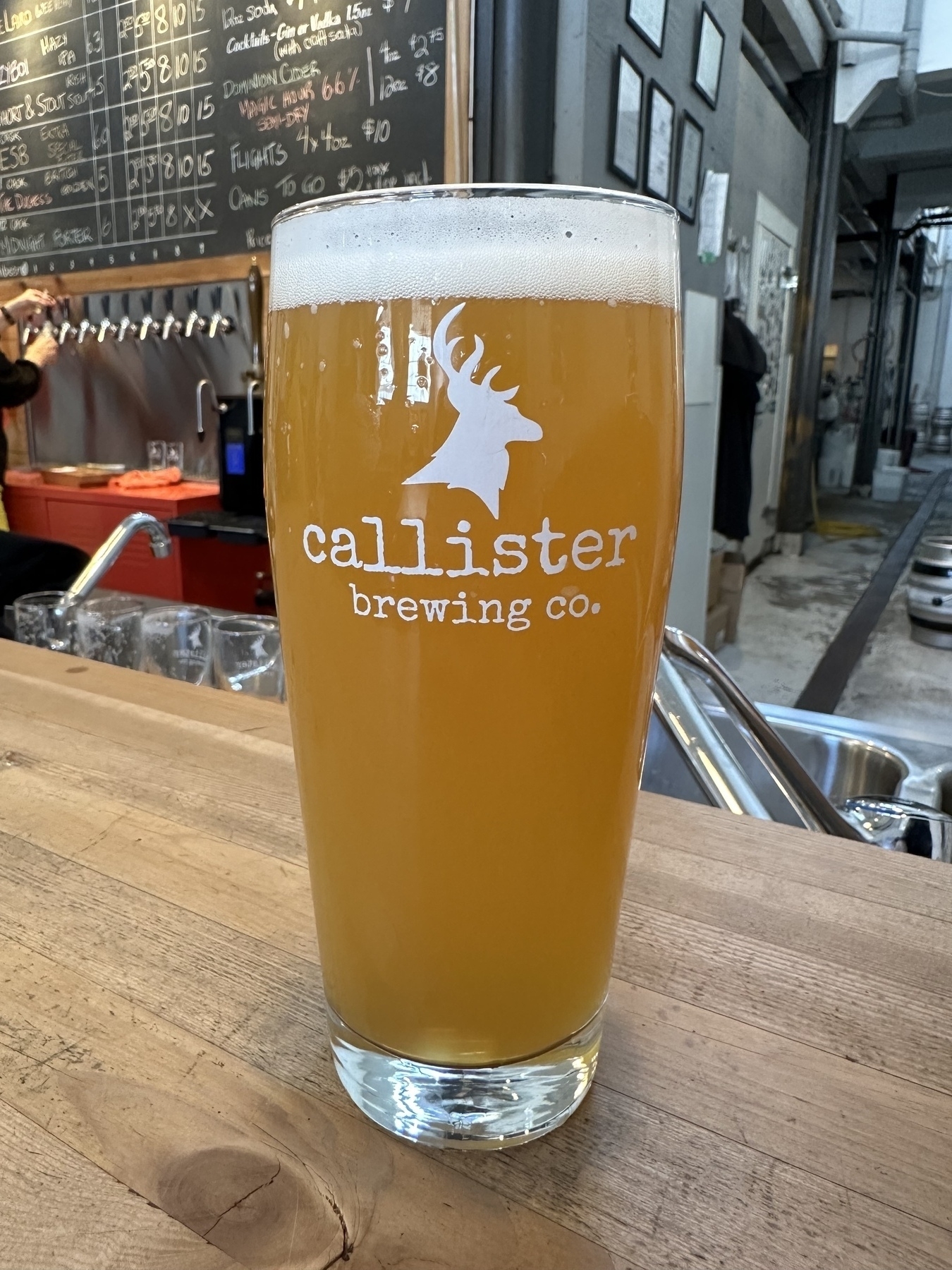 A pint of Callister beer.