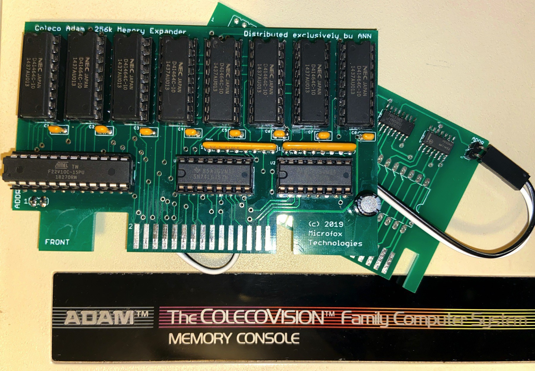 ADAM 256K Memory Expander (with connected addressor card).