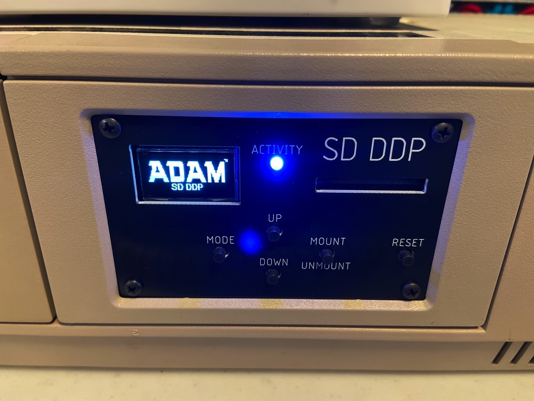 The SD-DDP installed in my ADAM and powered up.