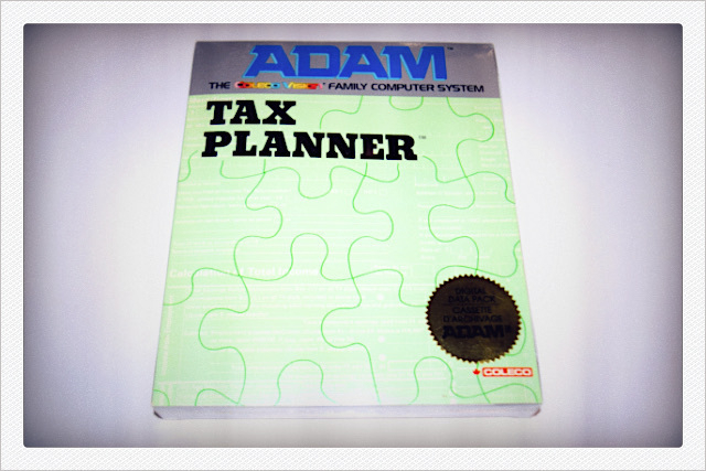 Coleco ADAM Tax Planner software box