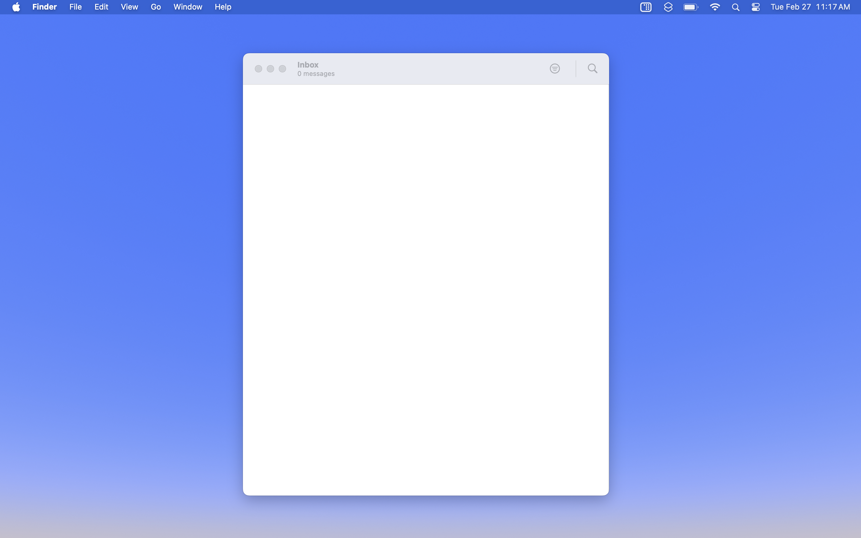 Minimal desktop with minimal Apple Mail client.