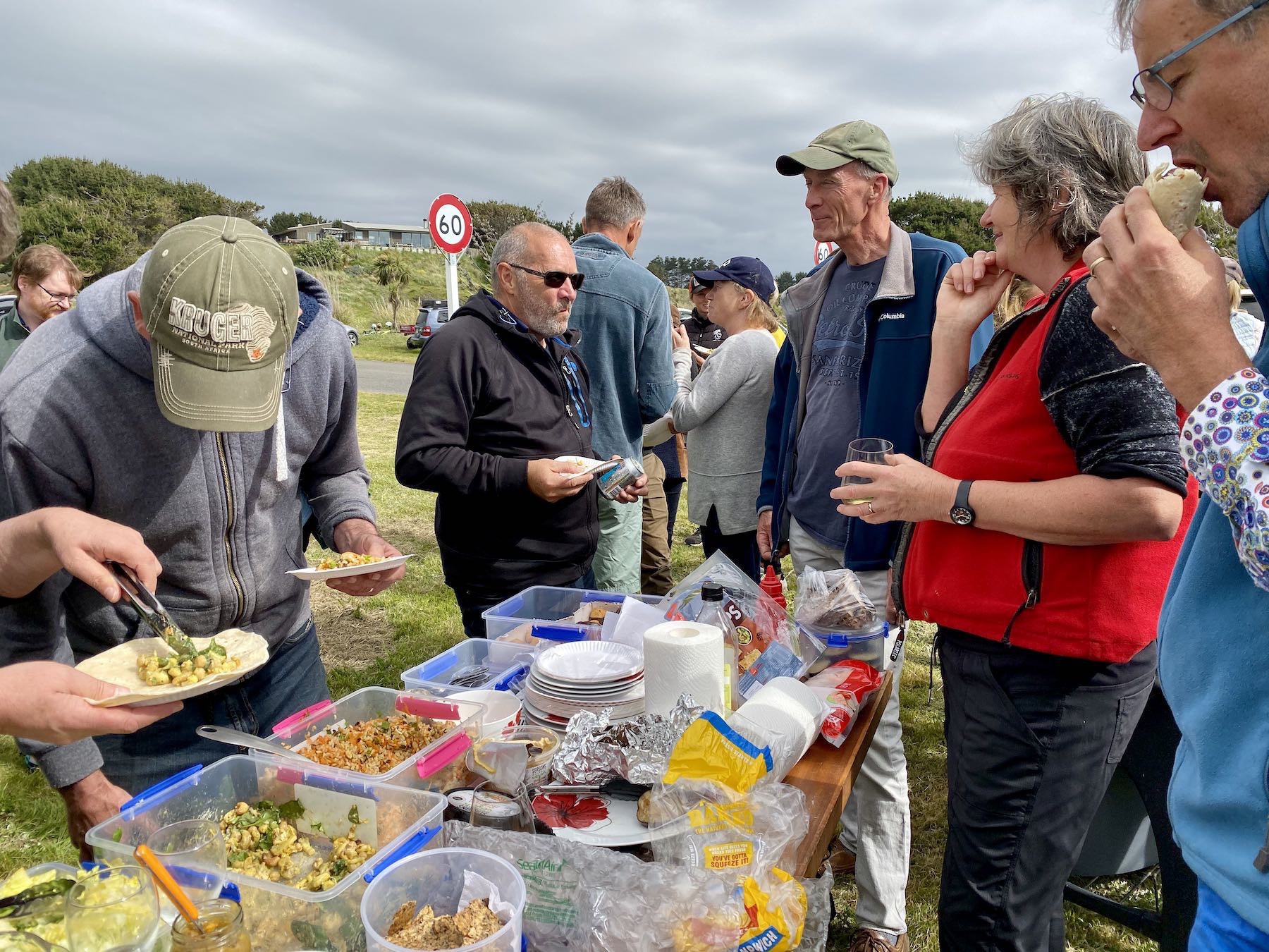 Some serious food choosing and eating. 