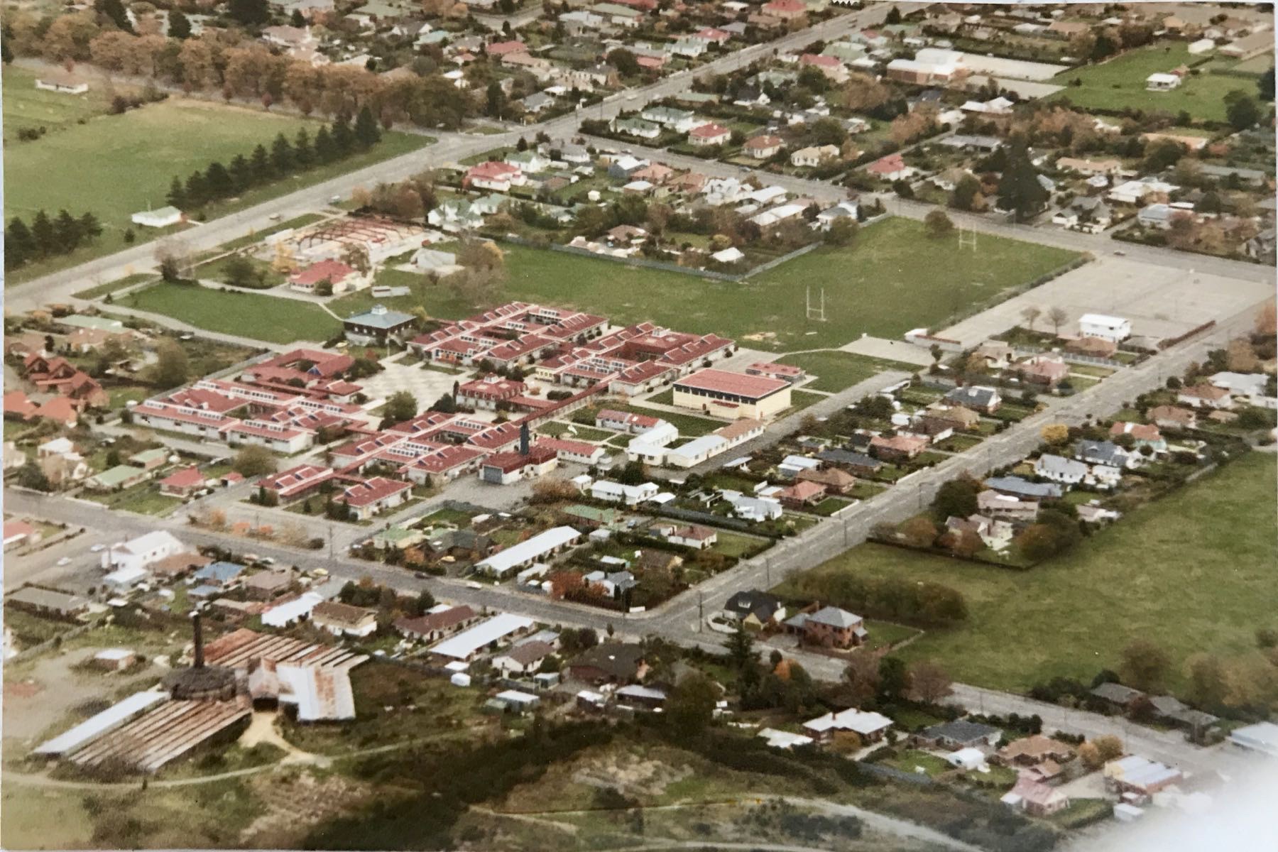 Ashburton College from the air. 