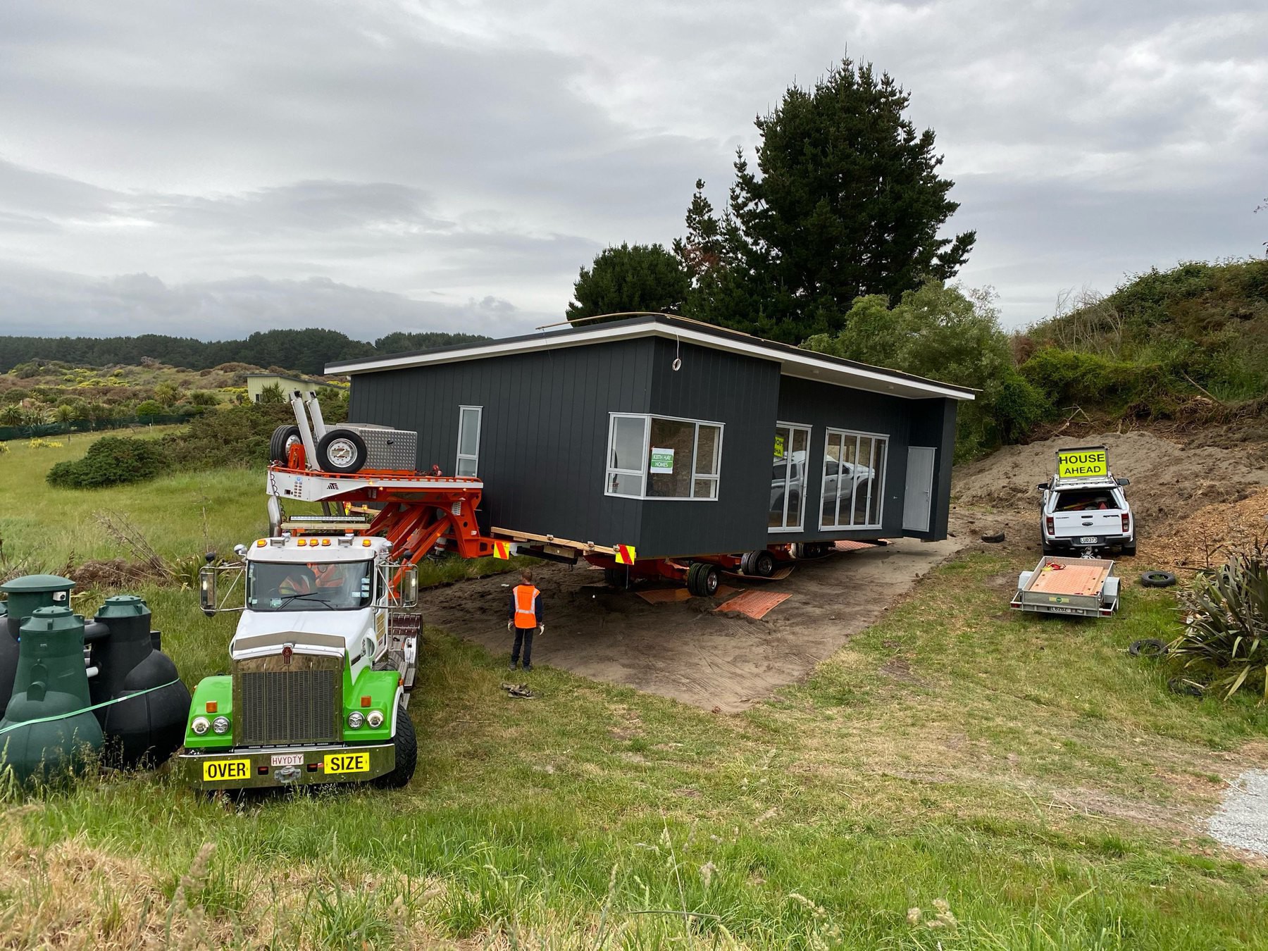 house being positioned. 