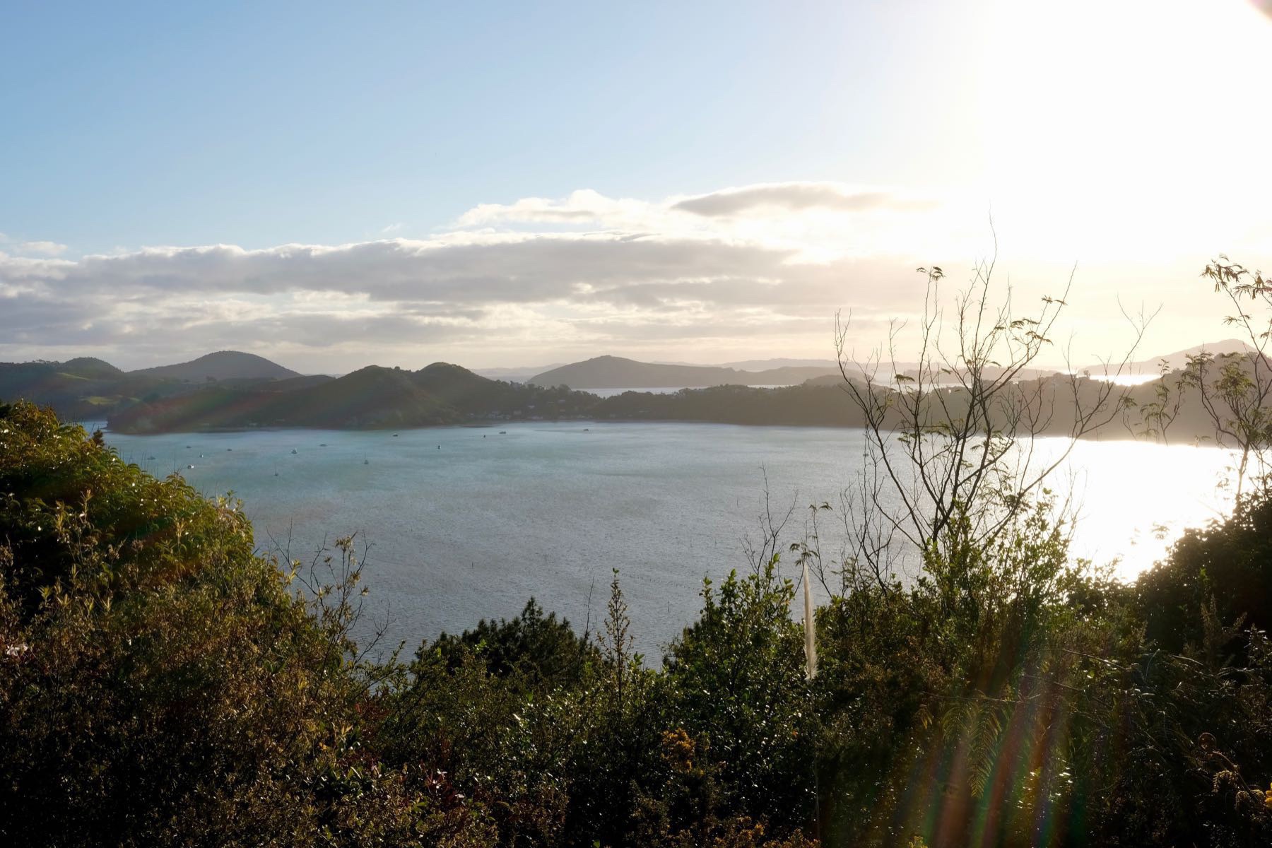 View to the north across sea and islands. 