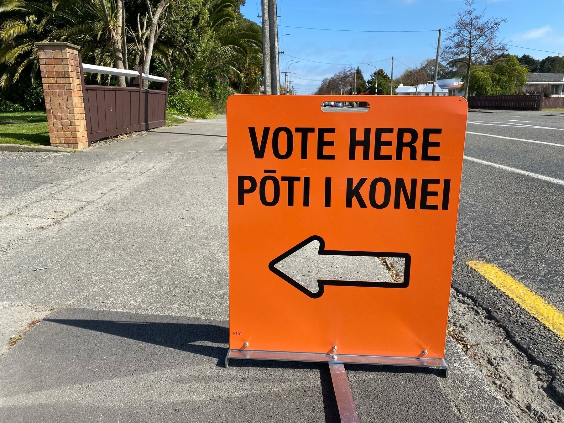 Polling booth sign. 