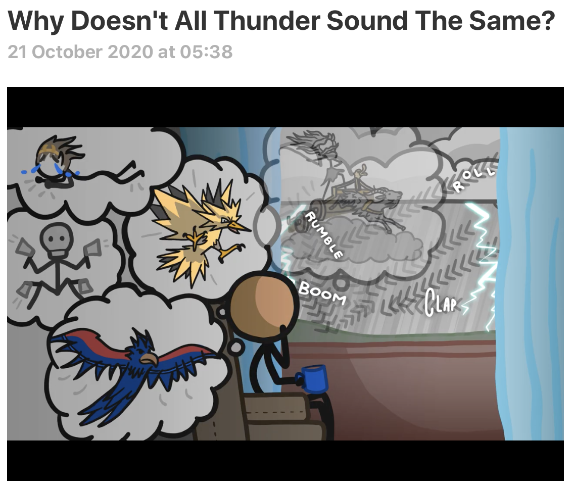 Thunder sounds, screenshot from video. 