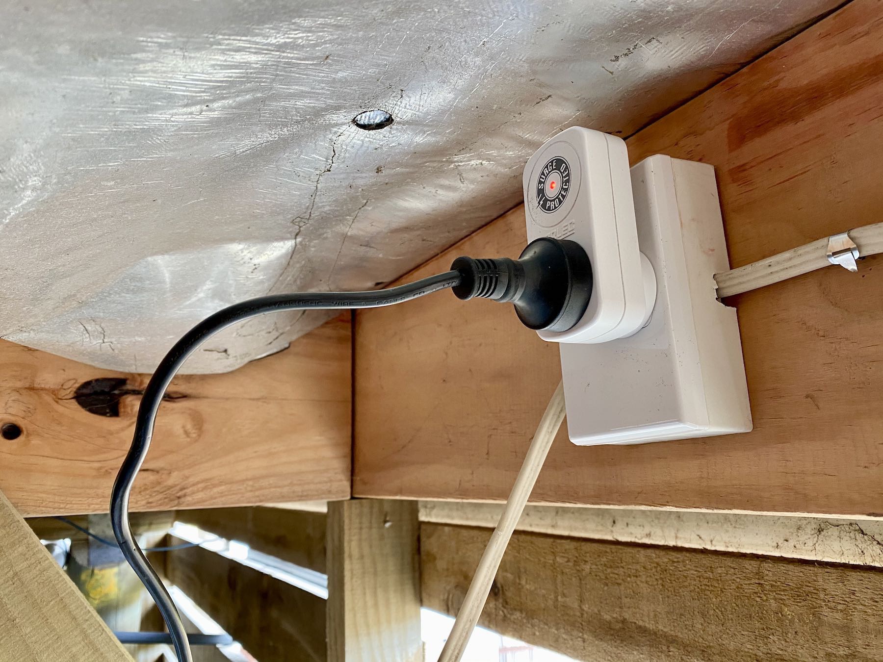 Plug installed under house. 