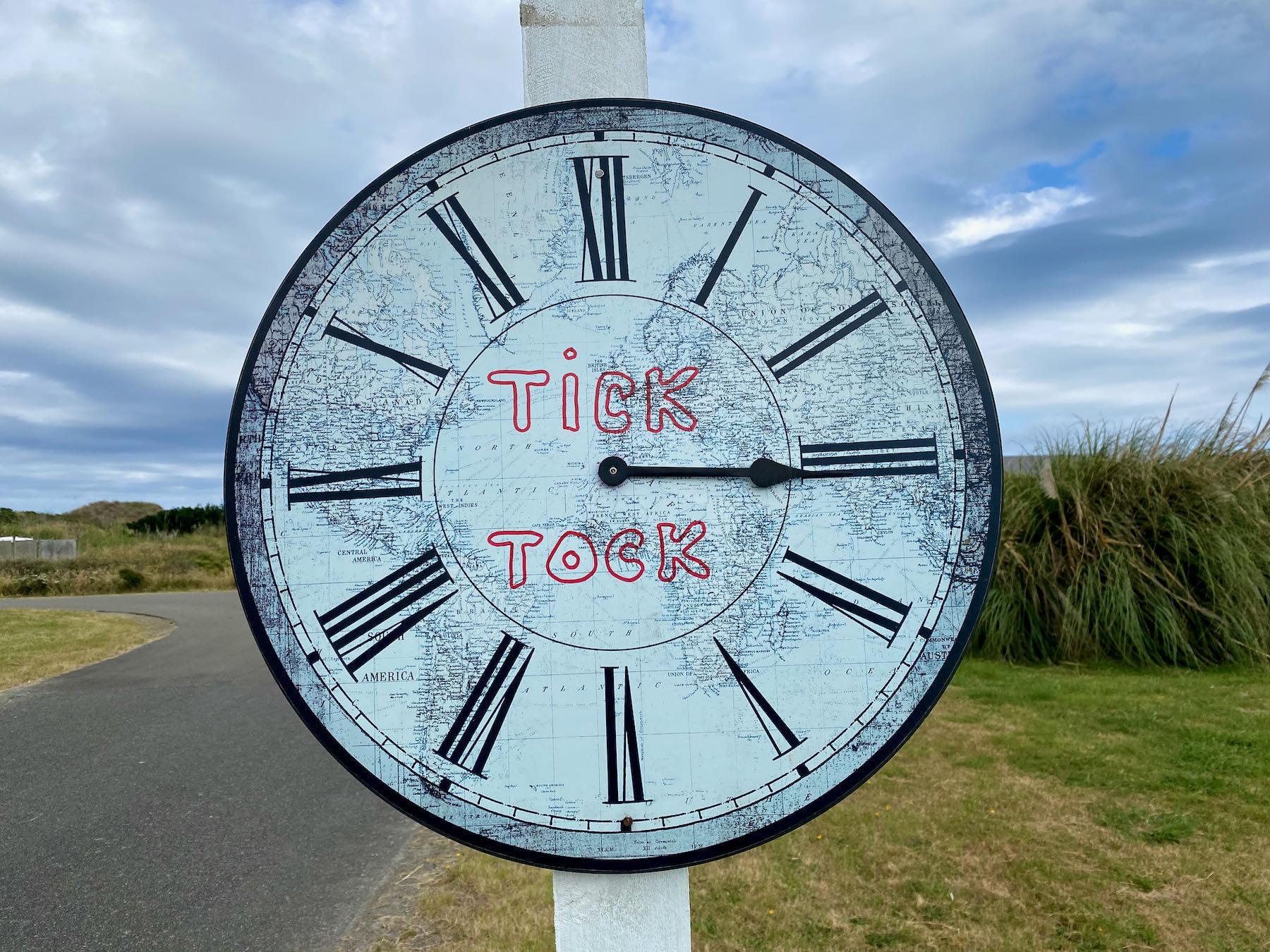 Clock face up close. 