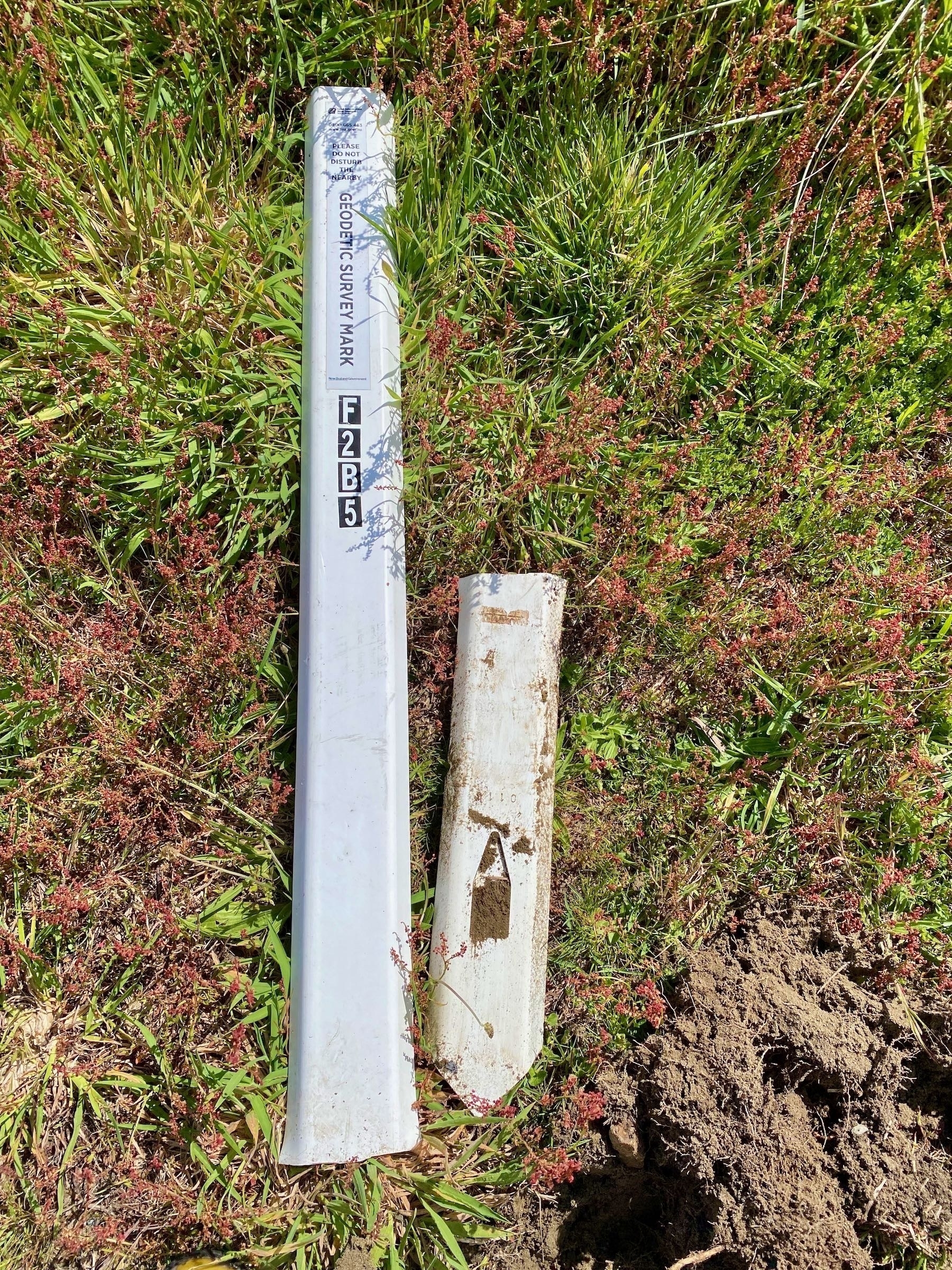 Broken marker post. 