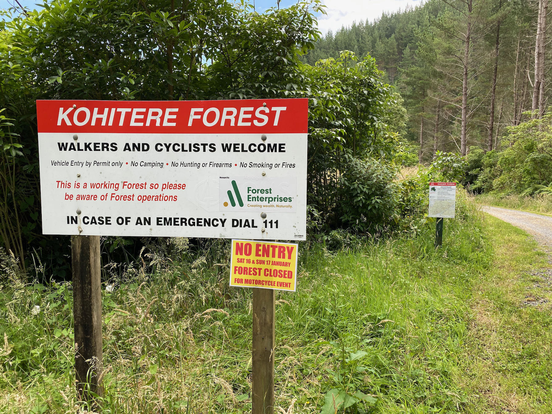 Kohitere Forest sign. 